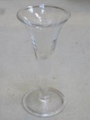 18th / 19th century trumpet form stemmed wine glass. Approx. 18cms height.