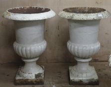 Pair of late 19th/early 20th century wrought iron garden urns. Approx. 71cm H x 51cm Diameter