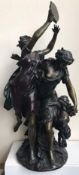 Claude Michel Clodian (1738-1814) - 18th / 19th century bronze figure group - Bacchae and Satyr.