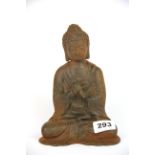 A cast iron figure of a seated Buddha, H. 20cm.