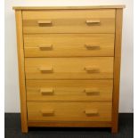 A contemporary five drawer chest, W. 89cm H. 111cm.