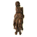 A large 16th century carved oak figure of a saint, H. 107cm. (A/F)