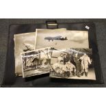 A folio of large wartime photographs of aircraft ships and personnel, photo size 51 x 40cm.