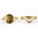 Two 9ct gold rings, (N.5) & (N).