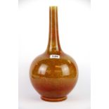 A Chinese Republican period red and yellow crackle glazed porcelain vase, H. 39cms.