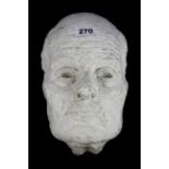 A plaster mask Sir Laurence Olivier, H. 25cm.