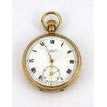 A 9ct yellow gold J. W. Benson pocket watch.