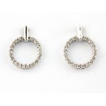 A pair of 925 silver stone set earrings, L. 1.8cm.