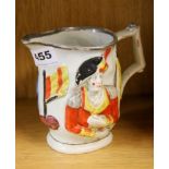 A rare 19th Century Staffordshire pottery commemorative jug of Lord Wellington and General Hill,