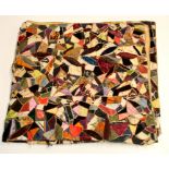 An early handmade patchwork blanket, size 164 x 184cm.