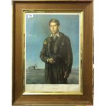 A framed signed print of His Royal Highness the Prince of Wales as a young pilot signed by the