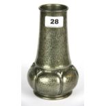 An Art Nouveau pewter vase, H. 18.5cm.