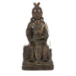 A Chinese gilt bronze deity figure, H. 23.5cm.