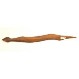 An interesting Oceanic or Aboriginal snake shaped hardwood club, L. 57cm.