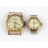 A lady's 18ct yellow gold wrist watch together with a lady's 9ct gold wrist watch.