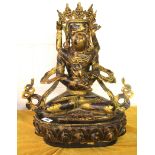 A large Tibetan gilt bronze figure of Yabyum and consort, H. 52cm.