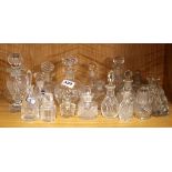 A quantity of glass perfume bottles.