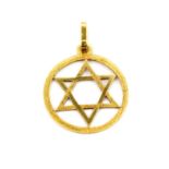 An 18ct yellow gold pendant Star of David pendant.