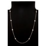 An 18ct white gold (stamped 750) necklace set with brilliant cut diamonds, approx. 1.20ct overall,