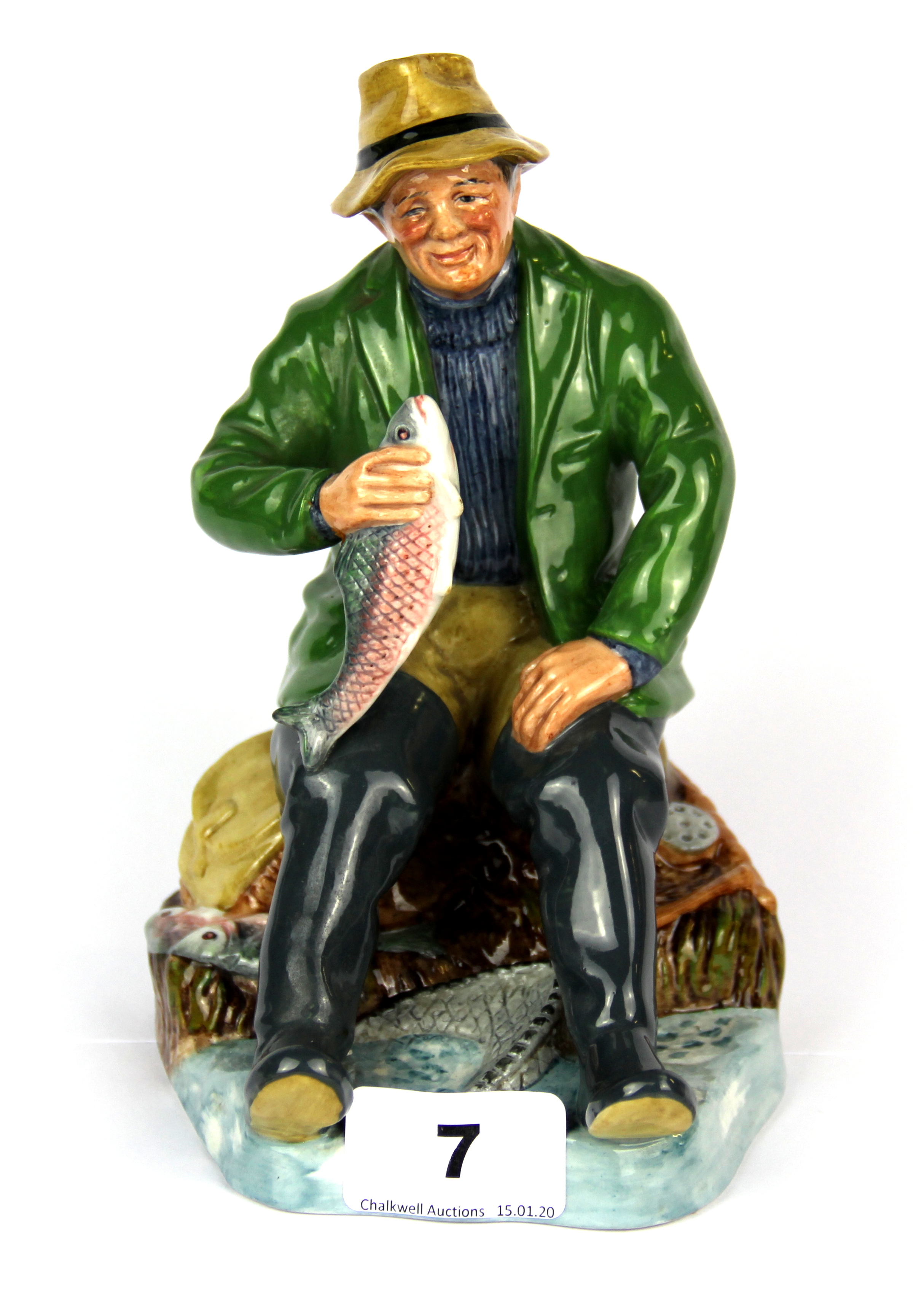 A Royal Doulton porcelain figure of a fisherman 'A Good Catch' H.N.22258, H. 18.5cm.