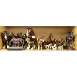 A quantity of Beswick and other horse figures.