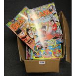 A box of Beano comics.