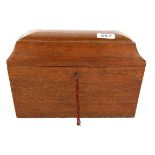 A mahogany tea caddy, size 18 x 30 x 15cm.