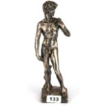 An Israeli filled sterling silver figure of David, H. 27.5cm.