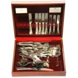 A cased Viners Parish stainless steel cutlery set.