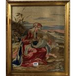 A 19th century gilt framed tapestry, framed size 56 x 47cm.