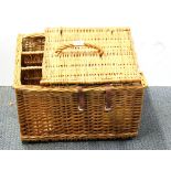 A vintage French picnic basket and picnic set.