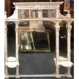 A painted Victorian overmantle mirror, size 125 x 144cm.