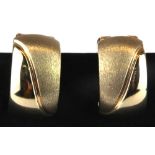A pair of 9ct yellow gold (stamped 375) earrings, L. 1.5cm.