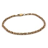 A 9ct yellow gold bracelet, L. 20cm.