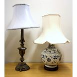 Two good table lamps, tallest 71cm.