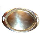 A large Walker & Hall silverplated tray, W. 65cm.