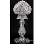 A cut crystal table lamp, H. 40cm.