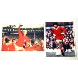 Football Interest. Autographed photographs of George Best and Sir Bobby Moore.