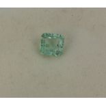 An unmounted 1.62ct emerald cut Columbian emerald.