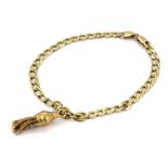 A 9ct yellow gold (stamped 375) bracelet, L. 18cm.