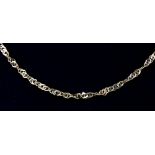 A 9ct yellow gold chain necklace, L. 44cm.