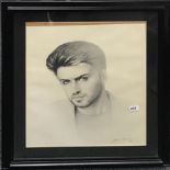 A large framed print of George Michael by Gary Andrews (Australian b. 1957), framed size 70 x 80cm.