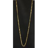 Two 18ct yellow gold (stamped 750) chains, L. 80cm.