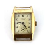 A gentleman's 9ct yellow gold J. W. Benson wrist watch.