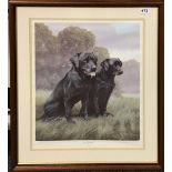 Four framed pencil signed limited edition prints of dogs by Nigel Hemming (British 1957), largest