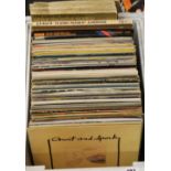 A large box of 33 RPM LP records.