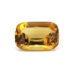 A large unmounted 234.65ct citrine, 4.5 x 3 x 2.5cm.