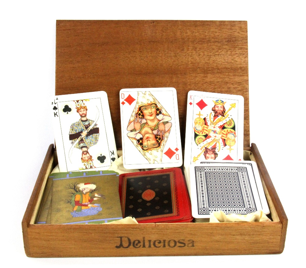 Three sets of vintage playing cards designed for De La Rue.