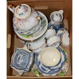 A box of mixed china.