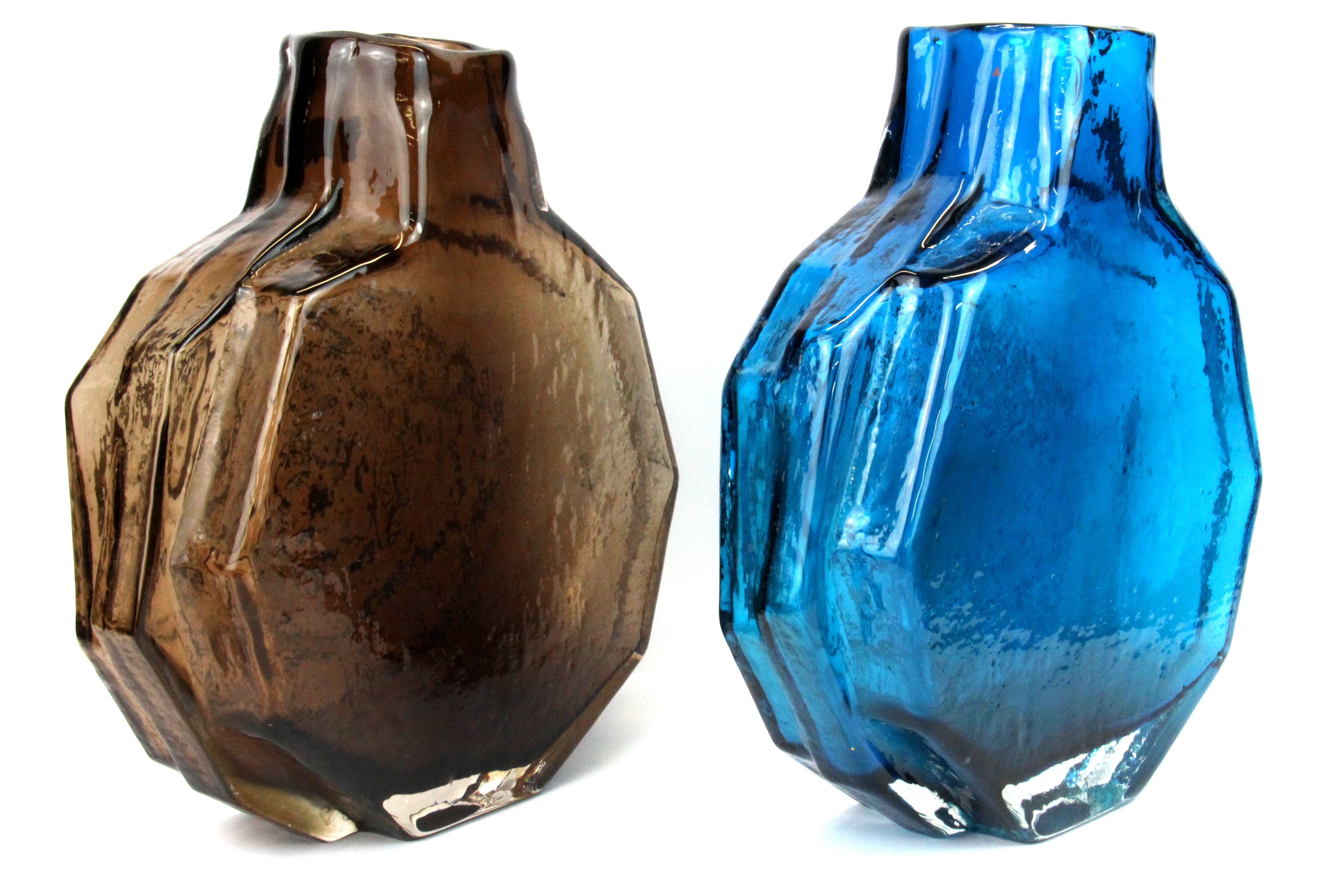 Two large Whitefriars glass vases, H. 32cm. - Image 3 of 7